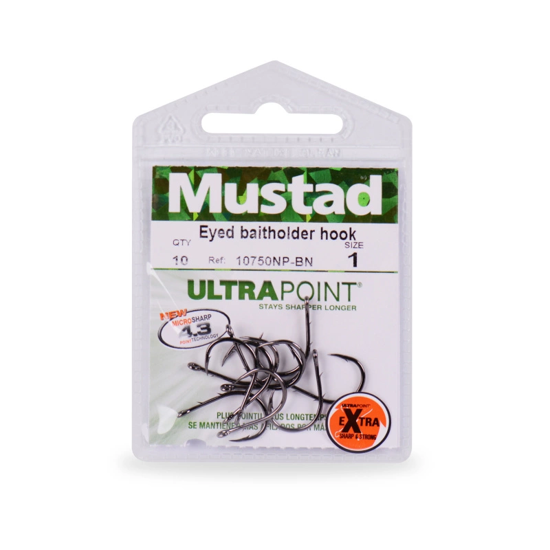 Mustad Eyed Baitholder Hook (10-pack) 5 Mustad Eyed Baitholder Hook (10-pack) - Image 3