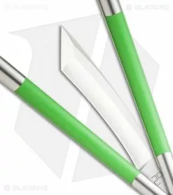 29 Knives Chris Olofson Custom 5" Kampilan Tanto Neon Green G-10 Butterfly Knife -Avokelavavat Sales Store 29 knives 5in neon green g 10 detail cm