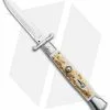 AKC Italian Stiletto Bayonet Swinguard Automatic Knife Stag Horn (4" Satin) -Avokelavavat Sales Store AB SKM Swinguard 9in Stag Bayo Satin GX 4853 jr