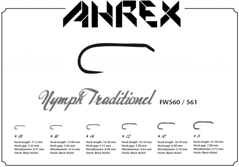 Ahrex Hooks Ahrex FW561 - Nymph Traditional - Barbless 2 Ahrex Hooks Ahrex FW561 - Nymph Traditional - Barbless