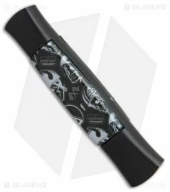 AKC 077 Concord OTF Automatic Knife Route 66 Skull (3.25" Black Flat) -Avokelavavat Sales Store AKC 077 concord route 66 skull black plain BP 19012 er spine
