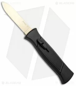 AKC 777 Blackfinger OTF Automatic Knife Black (3.25" Gold Flat)