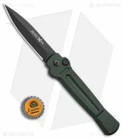 AKC X-treme Ace Automatic Knife Dark Green (3.6" Black) -Avokelavavat Sales Store AKC X TREME ACE Side Opening Automatic Knife Green Black BHQ 100385 kp bottle cap
