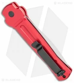 AKC X-treme Ace Automatic Knife Red Aluminum (3.9" Satin) -Avokelavavat Sales Store AKC X treme Ace Auto Red Satin BHQ 105468 jr side