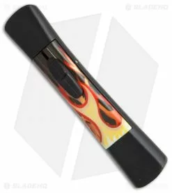 AKC Concord OTF Automatic Knife Flames (3.25" Black Flat) 7 AKC Concord OTF Automatic Knife Flames (3.25" Black Flat) -Avokelavavat Sales Store AKC concord flames flat grind black plain BP 19005 er side