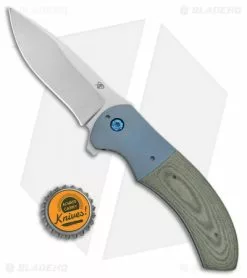 Aaron Frederick Custom Rictor Flipper Knife Green Micarta/Ti (3.37" Stonewash) -Avokelavavat Sales Store Aaron Frederick Custom Rictor Green Micarta Ti SW BHQ 102296 jr bottlecap