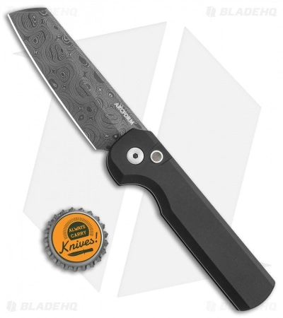 Arcform Slimfoot Automatic Knife Black Aluminum (3.1" Damascus) 6 Arcform Slimfoot Automatic Knife Black Aluminum (3.1" Damascus) - Image 4