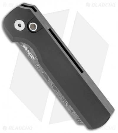 Arcform Slimfoot Automatic Knife Black Aluminum (3.1" Damascus) 4 Arcform Slimfoot Automatic Knife Black Aluminum (3.1" Damascus) - Image 2