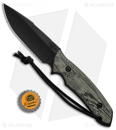 Attleboro Knives Battle Knife Fixed Blade W/ Tan Sheath (4.5" Black Serr) 6 Attleboro Knives Battle Knife Fixed Blade W/ Tan Sheath (4.5" Black Serr) - Image 4