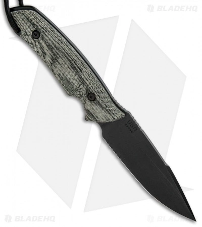 Attleboro Knives Battle Knife Fixed Blade W/ Tan Sheath (4.5" Black Serr) 4 Attleboro Knives Battle Knife Fixed Blade W/ Tan Sheath (4.5" Black Serr) - Image 2