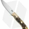 Bark River Aurora LT Fixed Blade Knife Antique Stag (4.625" Satin)