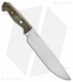 Bark River Bravo Crusader Hunting Fixed Blade Knife Green Micarta (8.5" Satin) -Avokelavavat Sales Store Bark River Bravo Crusader 3V Mil Spec Green Canvas BA07324MGC BHQ 92473 jr spine