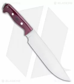 Bark River Bravo Crusader Fixed Blade Knife 3V Burgundy Micarta (8.75" Satin) -Avokelavavat Sales Store Bark River Bravo Crusader Fixed Blade Knife Burgundy Micarta BHQ 99152 ns spine