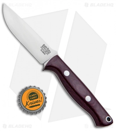 Bark River Bravo EDC Fixed Blade Knife Burgandy Canvas Micarta (3.375" Satin) 6 Bark River Bravo EDC Fixed Blade Knife Burgandy Canvas Micarta (3.375" Satin) - Image 4