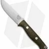 Bark River Bravo EDC Fixed Blade Knife Green Canvas Micarta (3.25" Elmax Satin)