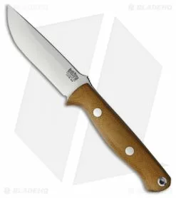 Bark River Bravo EDC Fixed Blade Knife Natural Canvas Micarta (3.375" Satin)