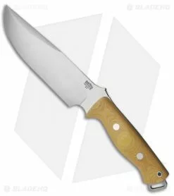 Bark River Bravo Survivor Fixed Blade Knife Yellow Micarta (7.125" Satin)