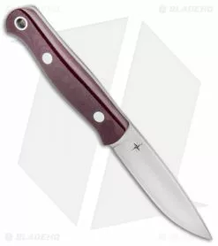 Bark River Bushcrafter Fixed Blade Burgandy Canvas Micarta (3.875" Satin CPM-3V) -Avokelavavat Sales Store Bark River Bushcrafter Burgandy Canvas Micarta Satin BA06123MBU BHQ 96917 jr spine