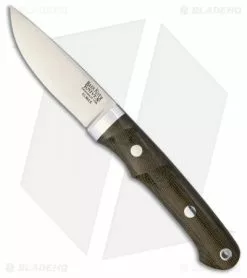 Bark River Classic Utility Caper Fixed Blade Green Canvas Micarta (3.25" Satin)