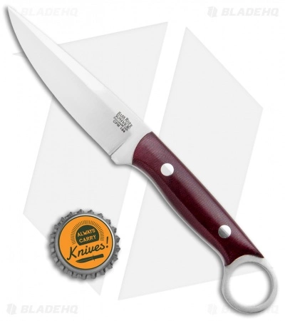 Bark River Donnybrook Fixed Blade Knife Burgundy Canvas Micarta (3.75" Satin) 6 Bark River Donnybrook Fixed Blade Knife Burgundy Canvas Micarta (3.75" Satin) - Image 4