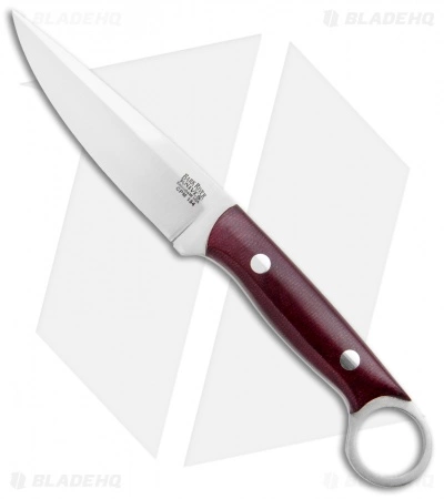 Bark River Donnybrook Fixed Blade Knife Burgundy Canvas Micarta (3.75" Satin) 3 Bark River Donnybrook Fixed Blade Knife Burgundy Canvas Micarta (3.75" Satin)