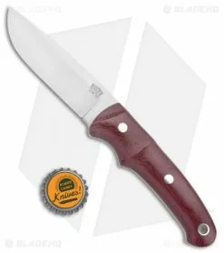 Bark River Guardless Drop Point Fixed Blade Knife Burgundy (3.875" Satin) -Avokelavavat Sales Store Bark River Guardless DP Burgundy Micarta Satin BA02157MBU BHQ 105464 jr bottlecap