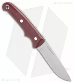 Bark River Guardless Drop Point Fixed Blade Knife Burgundy (3.875" Satin) -Avokelavavat Sales Store Bark River Guardless DP Burgundy Micarta Satin BA02157MBU BHQ 105464 jr spine
