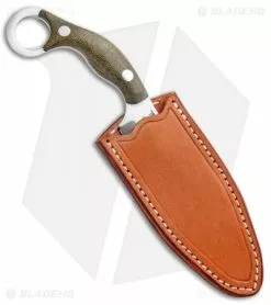 Bark River JX4 Bush Bat Fixed Blade Knife Green Canvas Micarta (3.5" Satin) -Avokelavavat Sales Store Bark River JX4 Bush Bat Green Canvas Micarta Satin BA10151MGC BHQ 92679 jr sheath