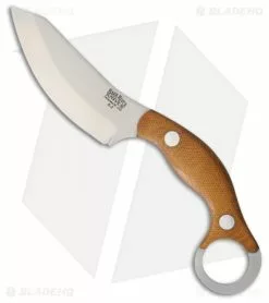 Bark River JX4 Bush Bat Fixed Blade Knife Natural Canvas Micarta (3.5" Satin)