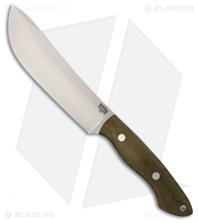 Bark River Kalahari II Fixed Blade Knife Green Canvas Micarta (6.875" Satin) 3 Bark River Kalahari II Fixed Blade Knife Green Canvas Micarta (6.875" Satin)