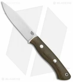 Bark River Knives Aurora Bushcraft Knife Green Canvas Micarta (4.5" 3V Satin)