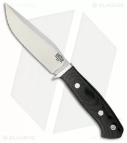 Bark River Matterhorn Fixed Blade Knife Black Canvas Micarta (4.5" Satin)
