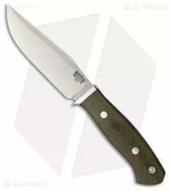 Bark River Matterhorn Fixed Blade Knife Green Canvas Micarta (4.5" Satin)