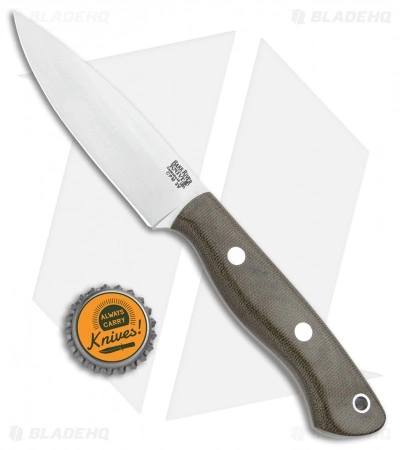 Bark River Mini Aurora Fixed Blade Knife Green Canvas Micarta (3.67" Satin) 6 Bark River Mini Aurora Fixed Blade Knife Green Canvas Micarta (3.67" Satin) - Image 4