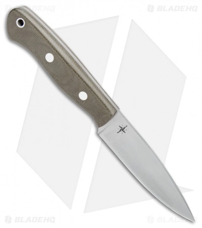 Bark River Mini Aurora Fixed Blade Knife Green Canvas Micarta (3.67" Satin) 4 Bark River Mini Aurora Fixed Blade Knife Green Canvas Micarta (3.67" Satin) - Image 2