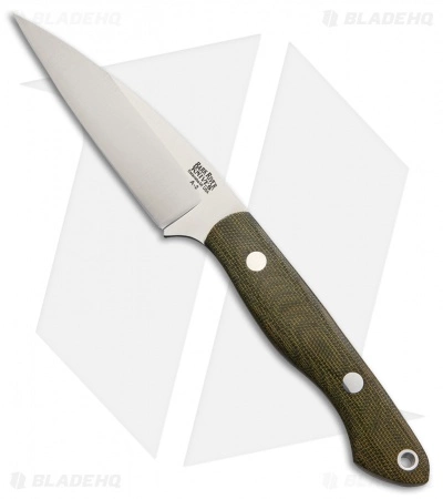 Bark River Mini Bush Seax Fixed Blade Knife Green Canvas Micarta (3.75" A-2) 3 Bark River Mini Bush Seax Fixed Blade Knife Green Canvas Micarta (3.75" A-2)