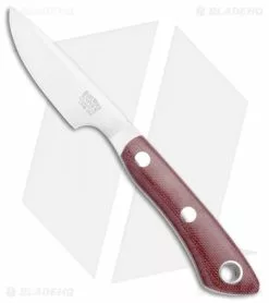 Bark River Rascal II Fixed Blade Knife Burgundy Canvas Micarta (3.1" Satin)