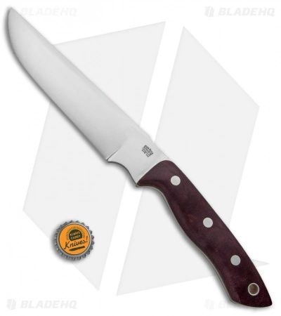 Bark River STS-7.5 Fixed Blade Knife Burgundy Canvas Micarta (7.5" Satin) 6 Bark River STS-7.5 Fixed Blade Knife Burgundy Canvas Micarta (7.5" Satin) - Image 4