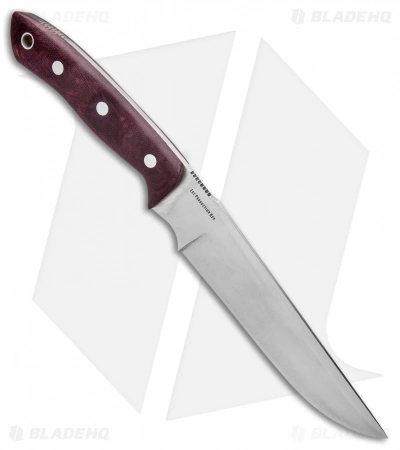 Bark River STS-7.5 Fixed Blade Knife Burgundy Canvas Micarta (7.5" Satin) 4 Bark River STS-7.5 Fixed Blade Knife Burgundy Canvas Micarta (7.5" Satin) - Image 2