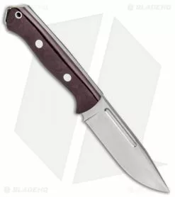 Bark River Squad Leader Fixed Blade Knife Burgundy Micarta (4.6" Satin 3V) -Avokelavavat Sales Store Bark River Squad Leader II Burgandy Micarta Satin BA07222MBU BHQ 97454 jr spine