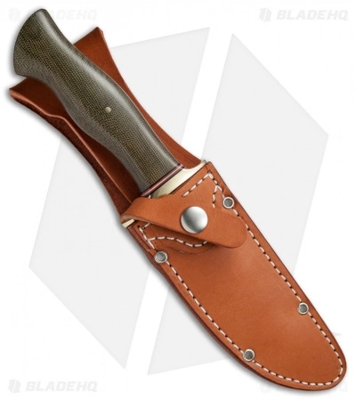 Bark River Vest Pocket Bowie A Fixed Blade Knife Green Micarta (5.375" Satin) 5 Bark River Vest Pocket Bowie A Fixed Blade Knife Green Micarta (5.375" Satin) - Image 3