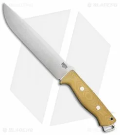 Bark River Bravo 2 Fixed Blade Knife Antique Ivory Canvas Micarta (7" A2 Satin)