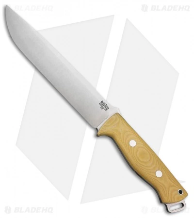 Bark River Bravo 2 Fixed Blade Knife Antique Ivory Canvas Micarta (7" A2 Satin) 3 Bark River Bravo 2 Fixed Blade Knife Antique Ivory Canvas Micarta (7" A2 Satin)