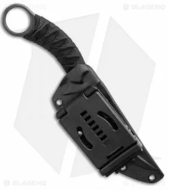 Bastinelli Creations Mako Fixed Blade Knife Black Cord W/ Menuki (4.5" Black) -Avokelavavat Sales Store Bastinelli Creations Mako Fixed Blade Menuki BHQ 115144 LS Sheath