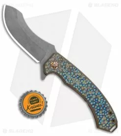 Bat Cave Blades #14 Folding Knife Titanium Paintbrush Speckled (3.25" Acid) -Avokelavavat Sales Store Bat Cave Blades 14 Folding Knife Ti Speckled Dimpled BHQ 117286 jr bottlecap