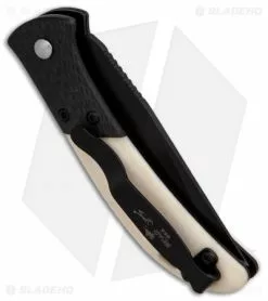 Bear OPS Bold Action IX Automatic Knife Smooth White Bone/CF (2.8" Black) 7 Bear OPS Bold Action IX Automatic Knife Smooth White Bone/CF (2.8" Black) -Avokelavavat Sales Store Bear OPS Bold Action IX Smooth White Bone CF Black BHQ 90654 er side