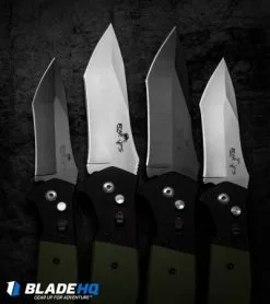 Bear OPS Mini Bold Action V Tanto Auto Knife Black/Green G-10 (3.25" Gray) -Avokelavavat Sales Store Bear Ops Bold Actio V Auto green variety dl 1