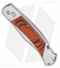 Bear & Son Bear And Son Automatic Lockback Knife Rosewood (3.5" Satin) -Avokelavavat Sales Store Bear and Son Automatic Lockback Knife Rosewood 5 Satin BHQ 120296 LS Spine