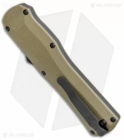 Benchmade Autocrat D/A OTF Automatic Knife OD Green G-10 (3.71" Black) 3400BK-1 -Avokelavavat Sales Store Benchmade Autocrat DA OTF Auto OD Green G 10 Black 3400BK 2 BHQ 104904 jr side