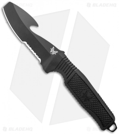 Benchmade H2O Fixed Blade Dive Knife Black Santoprene (3.5" Black Serr) 3 Benchmade H2O Fixed Blade Dive Knife Black Santoprene (3.5" Black Serr)